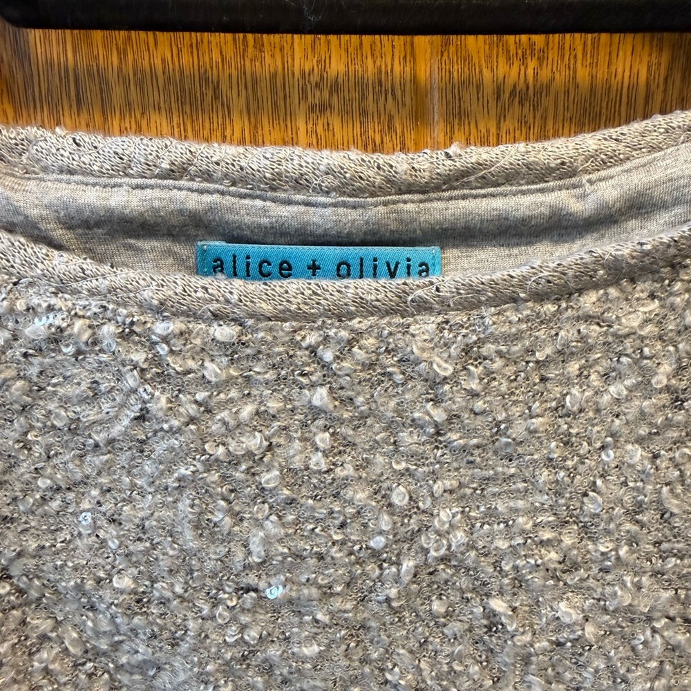 Alice + Olivia Silver Sequin Top